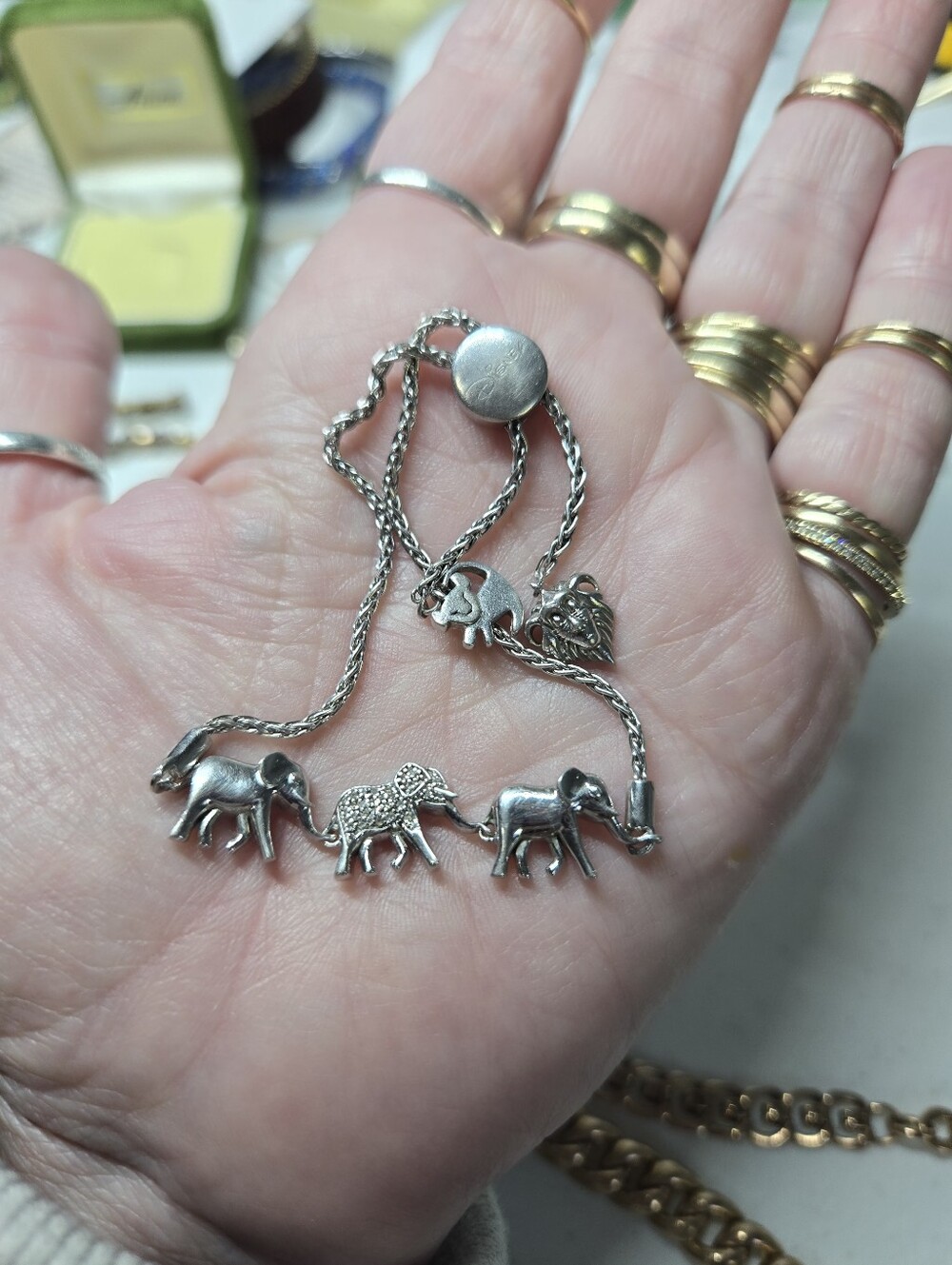 Disney Sterling Silver Elephant Bracelet - Silver Elephant Charm Bracelet
